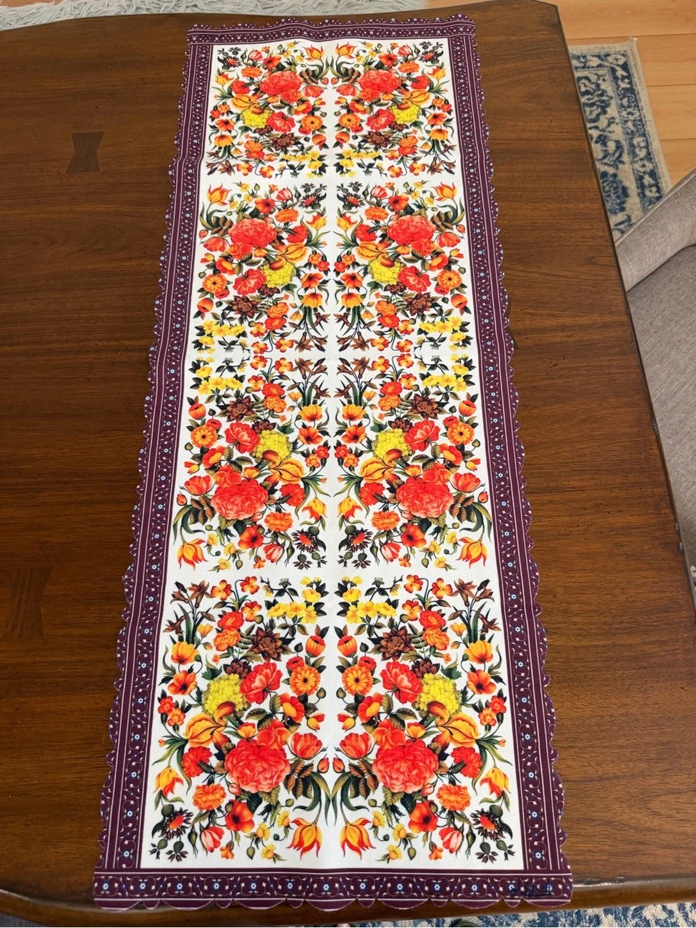 Floral Printed Table Runner